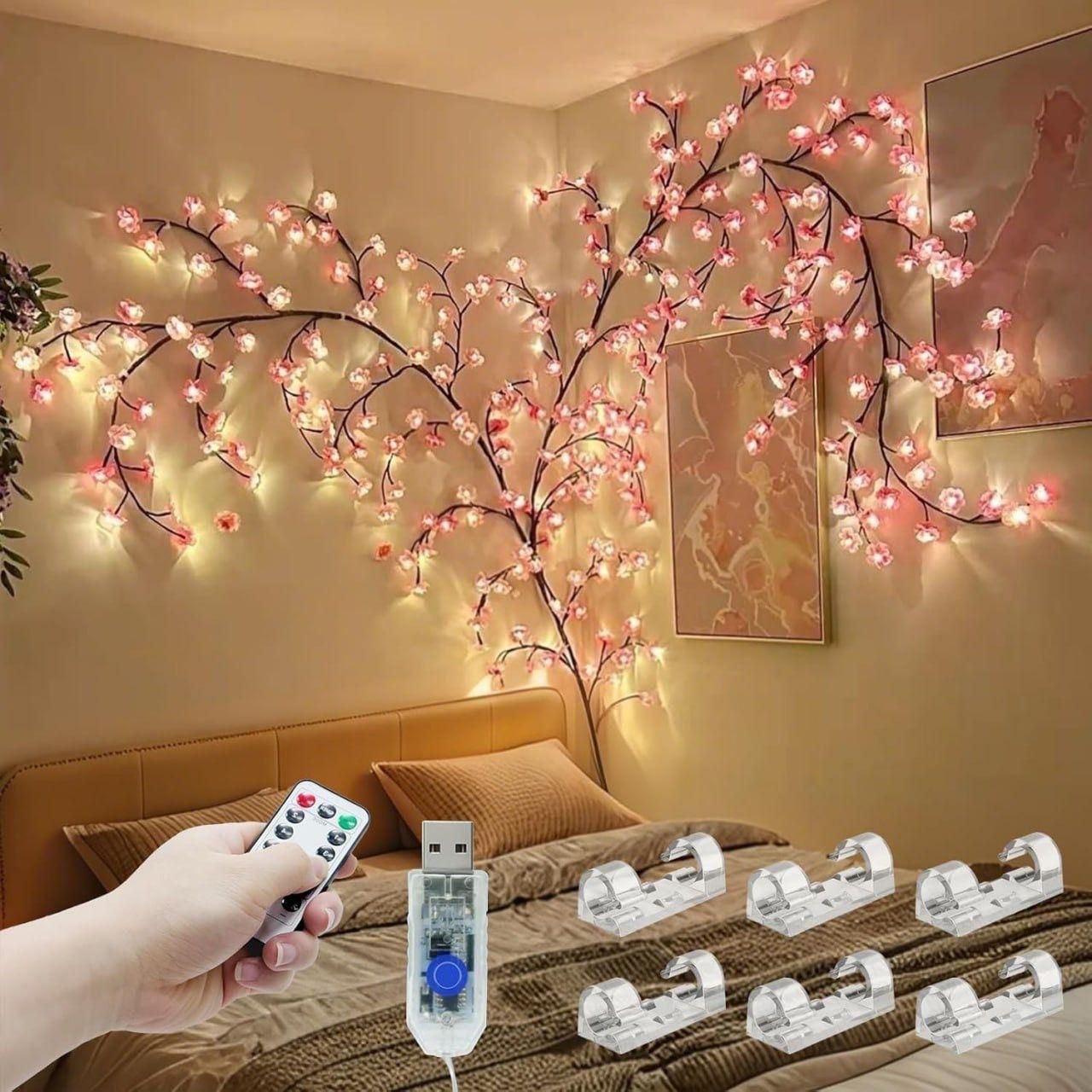 Pink LED Floral Lights